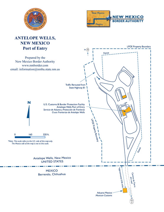 Antelope Wells Point of Entry Map
